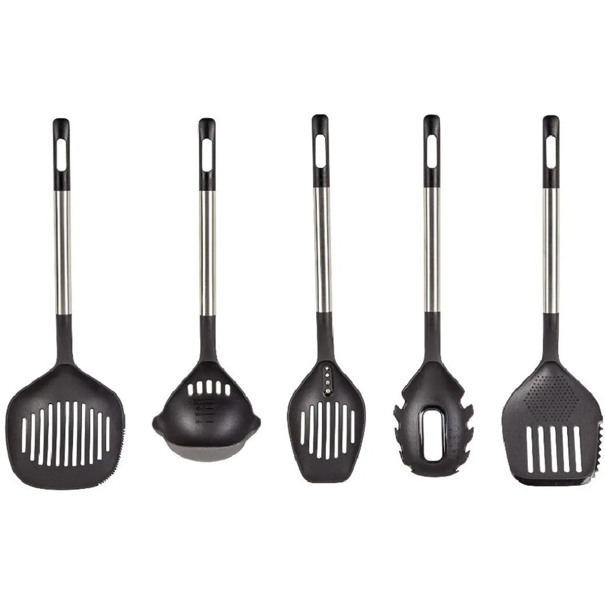 Ustensiles de cuisine x5 avec support noi et gris^Gifi Outlet