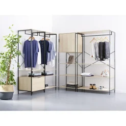 Rangement|Gifi Valet de chambre en bois et métal noir WILLIAM