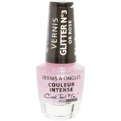 Hot Gifi Vernis à ongles glitter rose doré n°03