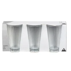 Verre à eau embossé transparent 32,5 cl x3^Gifi Outlet