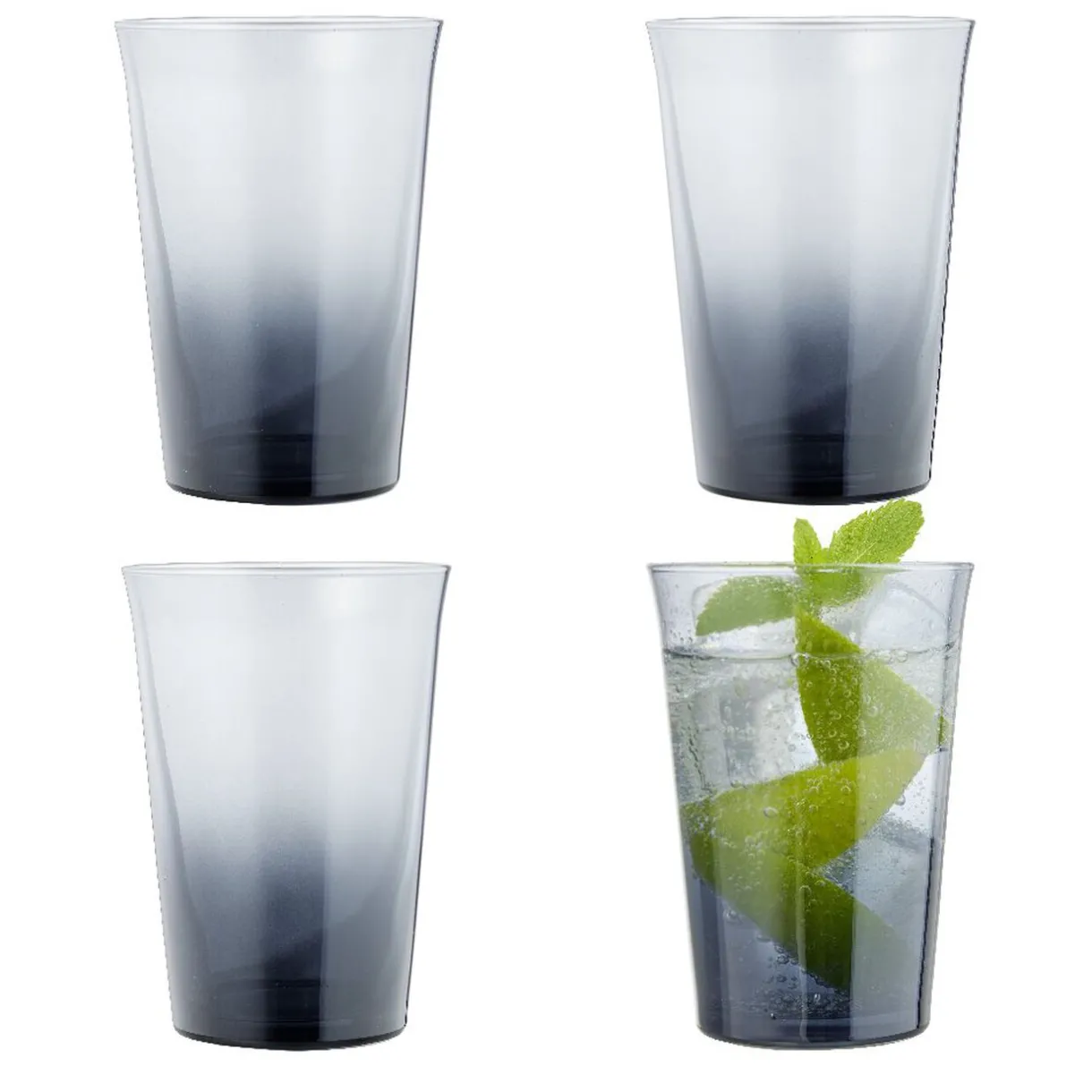 Verre à eau fumé noir 29cl x4^Gifi Hot