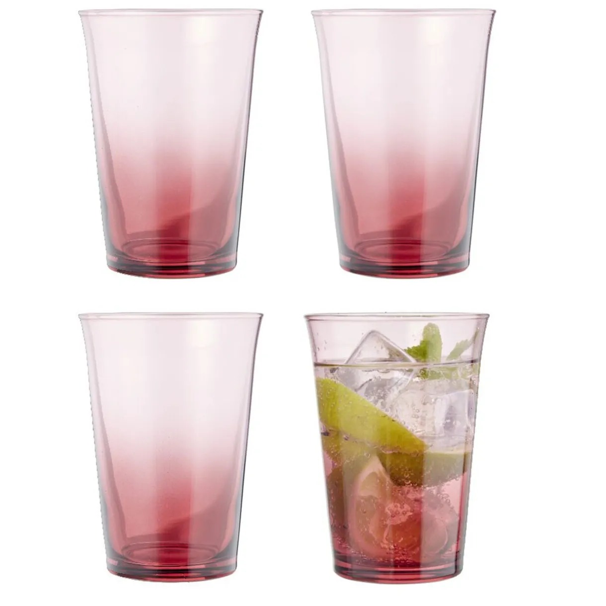 Verre à eau fumé rouge 29cl x4^Gifi Clearance