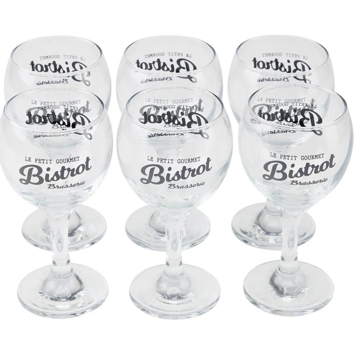 Verre à pied en verre transparent design Bistrot x6^Gifi Discount