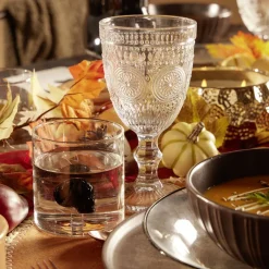 Verre à pied motif baroque 310ml H17cm^Gifi Discount