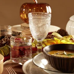 Verre à pied motif baroque 310ml H17cm^Gifi Discount