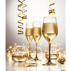 Verre à pied Oksana doré 35cL x4^Gifi Clearance