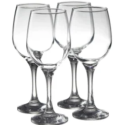 Verre à vin à pied en verre x 4^Gifi Outlet