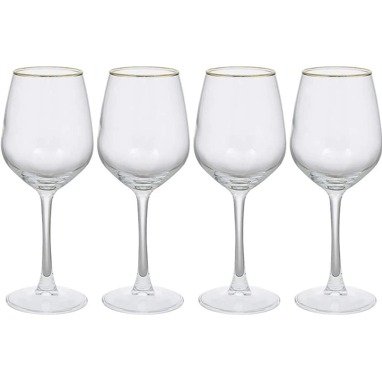Verre à vin transparent avec liseré doré x4^Gifi Discount