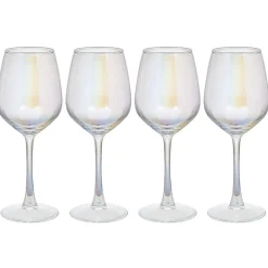Verre à vin transparent irisé x4^Gifi Discount