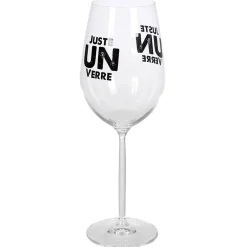 Verre à vin XL sur pied transparent inscription Juste un verre 75 cl^Gifi Hot