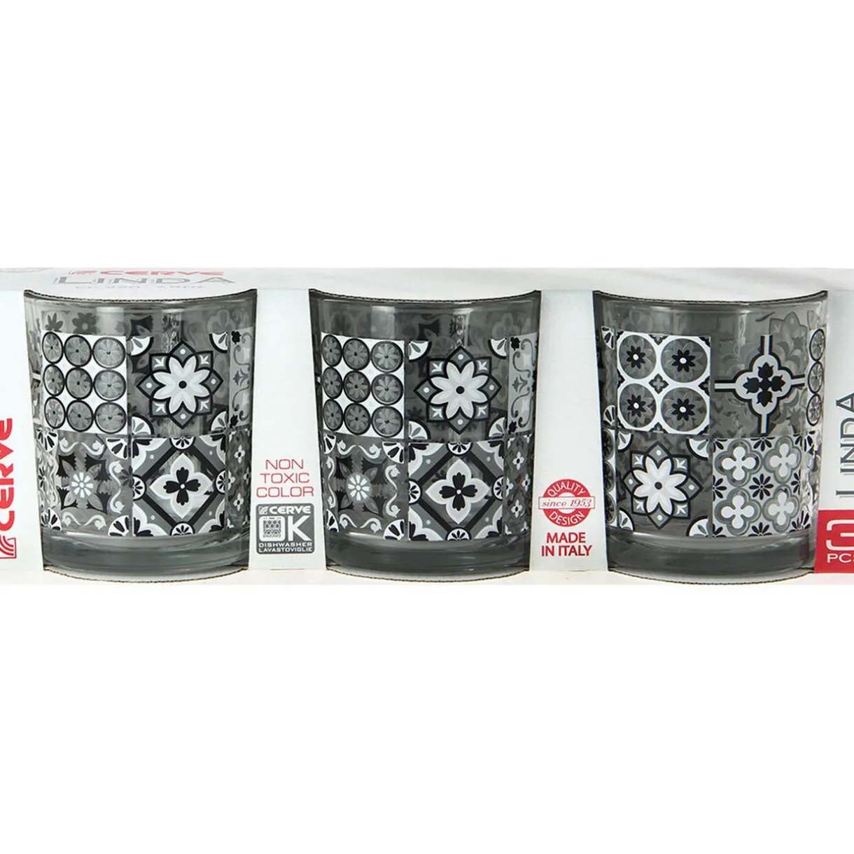 Verre bas motif carreaux de ciment x 3^Gifi Hot