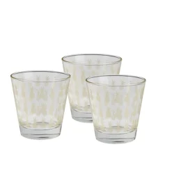 Verre bas style tropical motif ananas doré 25cl x3^Gifi Hot