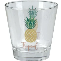 Verre bas style tropical motif ananas 25cl^Gifi Outlet
