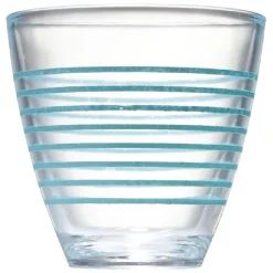 Verre bas transparent rayure bleu x 12^Gifi Outlet