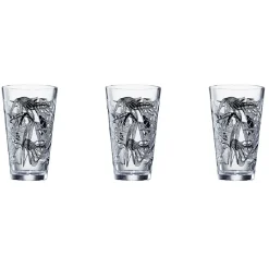 Verre conique bas motif feuillage 32,5 cl x3^Gifi Outlet