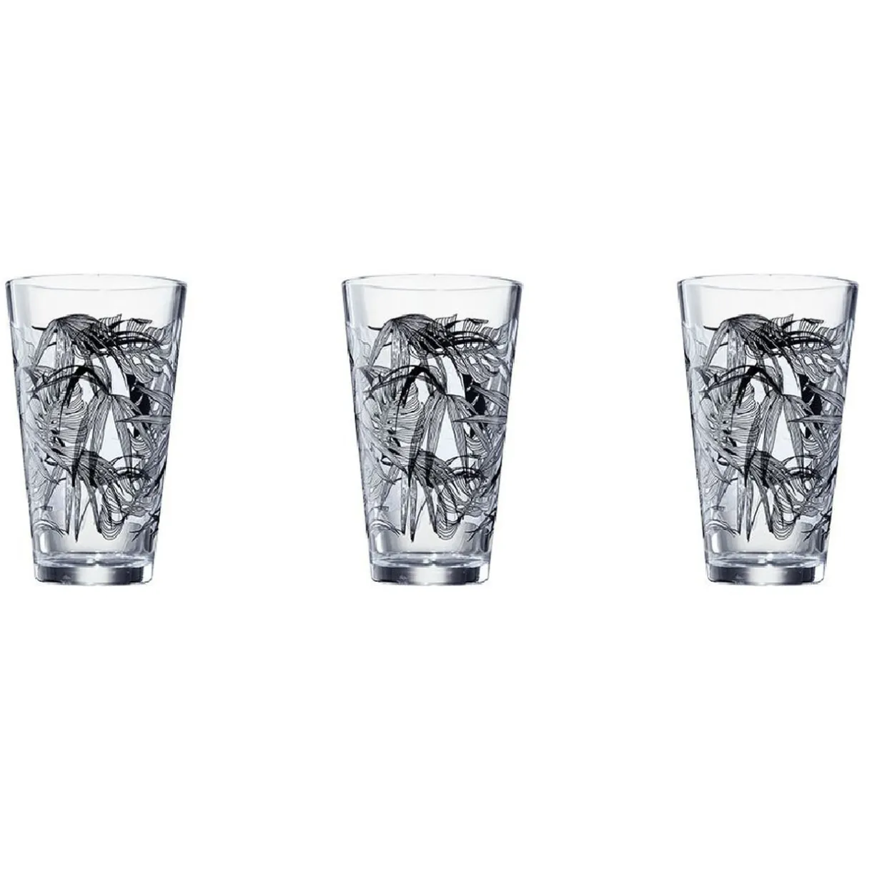 Verre conique bas motif feuillage 32,5 cl x3^Gifi Outlet