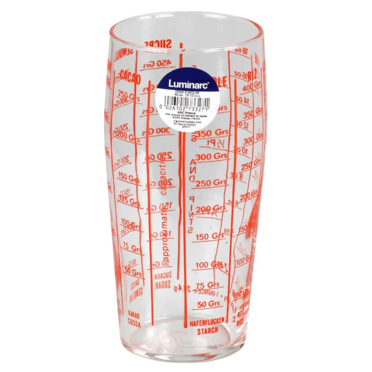 Verre doseur gradué Luminarc pour liquide et solide 58 cl^Gifi Online