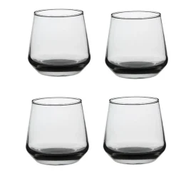 Verre gobelet transparent anthracite x4^Gifi Best