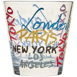 Verre gobelet transparent déco cities multicolore x 3^Gifi Discount