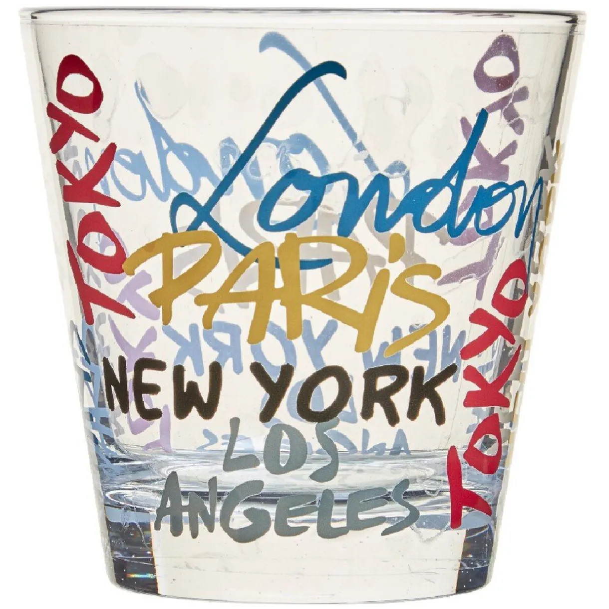 Verre gobelet transparent déco cities multicolore x 3^Gifi Discount