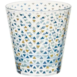 Verre gobelet transparent déco triangles multicolore x 3^Gifi Sale