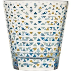 Verre gobelet transparent déco triangles multicolore x 3^Gifi Sale