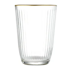 Verre haut strié bord doré 39,5cl Ø8,5cm H12cm^Gifi Best