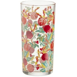 Verre haut transparent motif grenade rouge 25cl x2^Gifi Discount