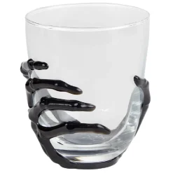 Verre main squelette Halloween noir transparent^Gifi Sale