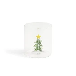 Verre Noël transparent avec centre sapin 3D Ø8xH8,5cm^Gifi Sale