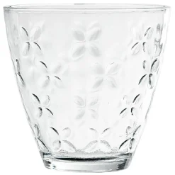 Verre transparent motif relief fleur x12^Gifi New