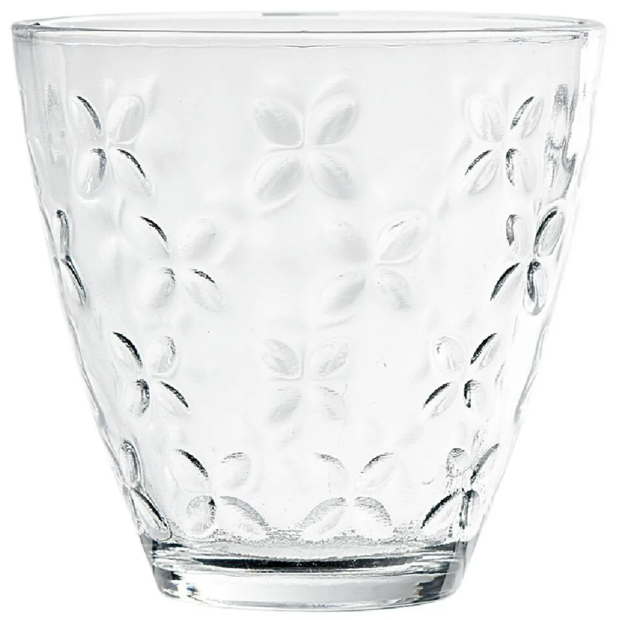 Verre transparent motif relief fleur x12^Gifi New