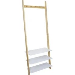 Rangement|Gifi Vestiaire en bois à fixer au mur 3 étagères naturel et blanc