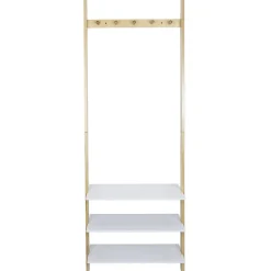 Rangement|Gifi Vestiaire en bois à fixer au mur 3 étagères naturel et blanc