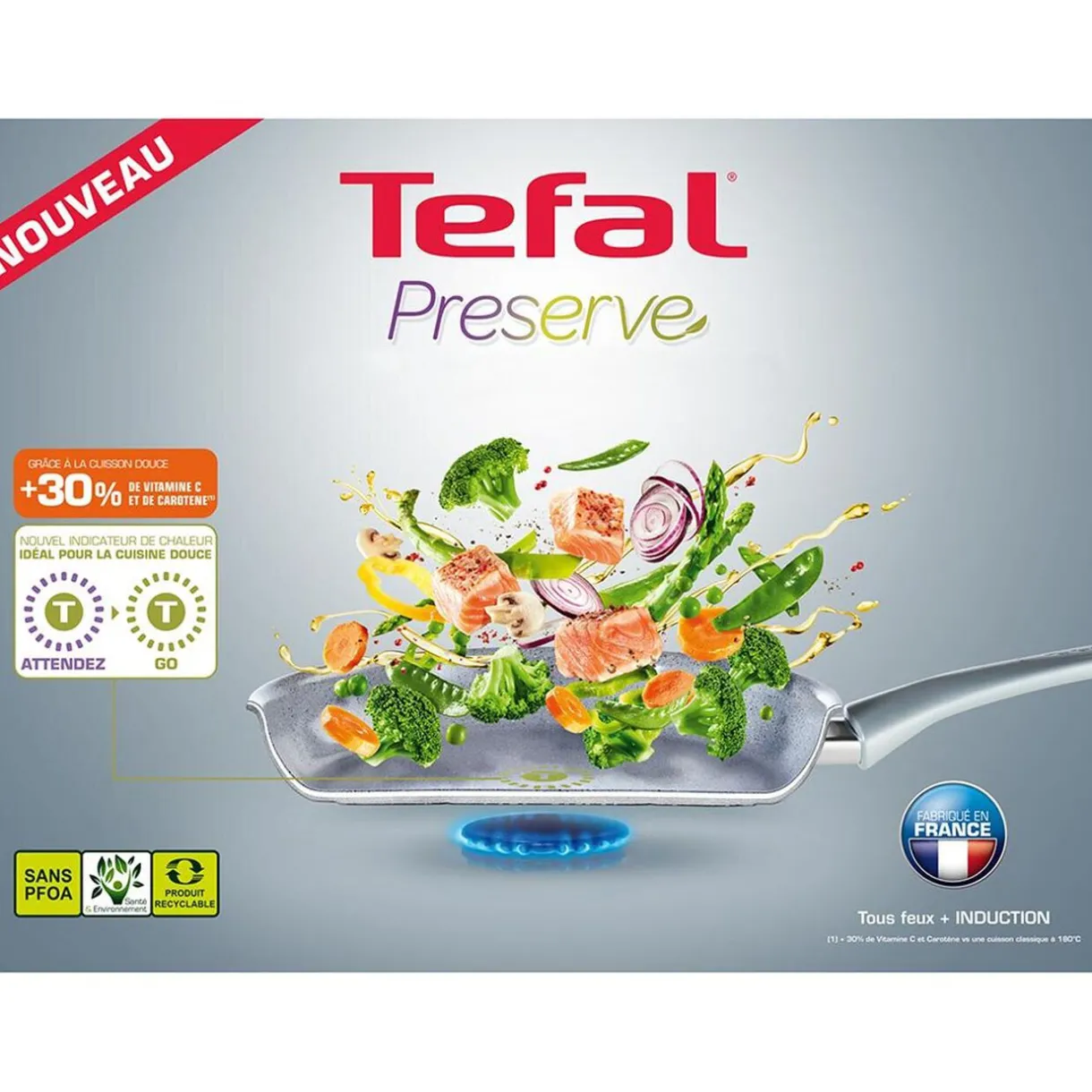 Wok tefal céramique avec indicateur thermo-spot ø 28 cm^Gifi